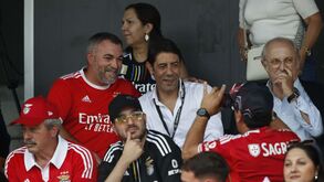 Benfica-Almería: Rui Costa entre os adeptos na bancada