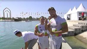 Teresa Portela e Messias Baptista campeões do mundo em K2 500 misto