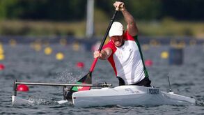 Canoísta Norberto Mourão na final dos 200 metros VL2