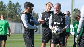 Boa disposição e foco no treino do Sporting em véspera de novo jogo da Champions