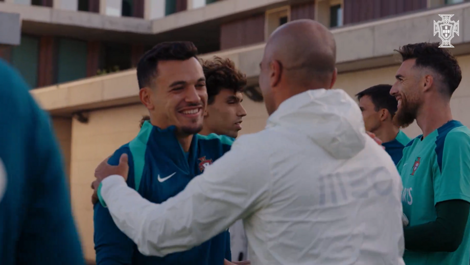 Antes do treino de preparação com o duelo contra a Croácia, para a Liga das Nações