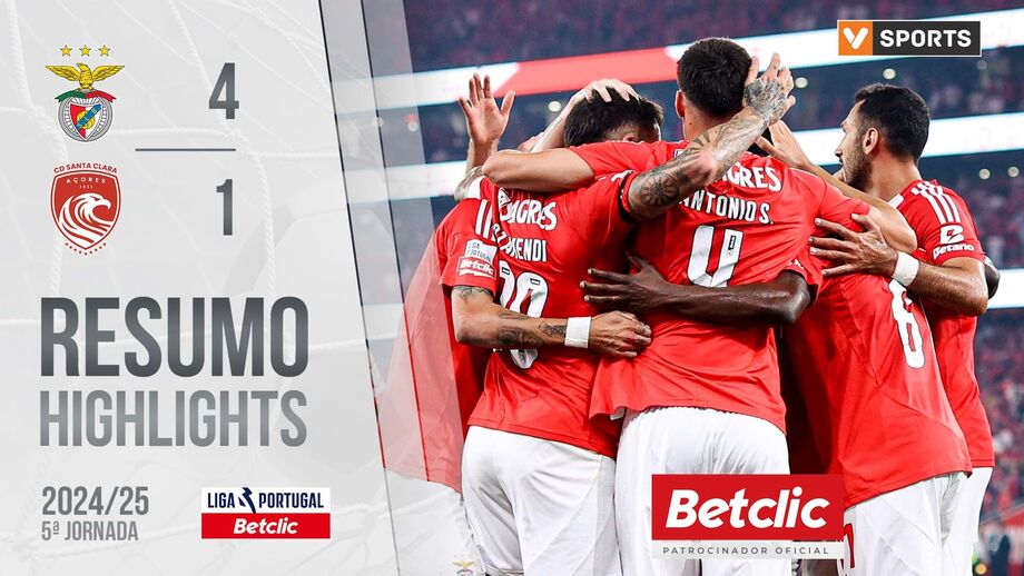 A crónica do Benfica-Santa Clara, 4-1: fogo de artifício em festa de família