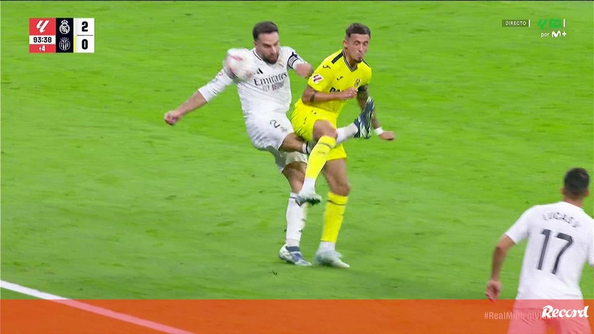 As imagens da arrepiante lesão de Carvajal nos minutos finais do Real Madrid-Villarreal