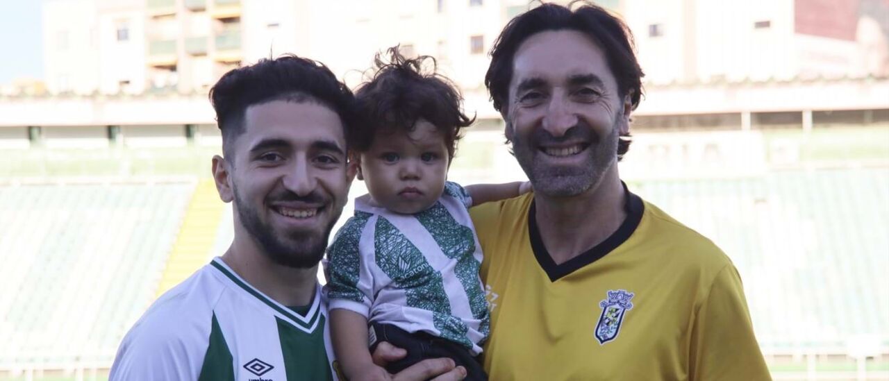 Pedro Catarino com o filho Lourenço e o pai Paulo