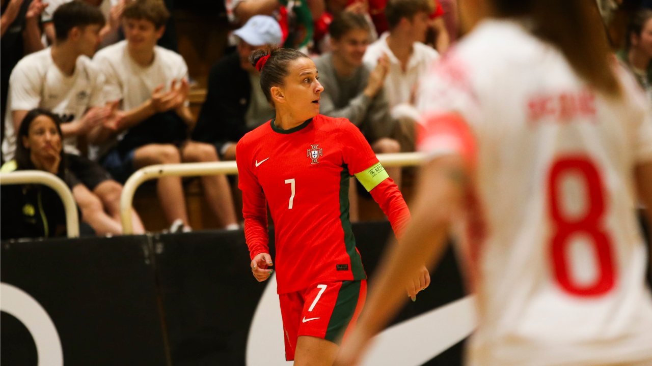 Ana Azevedo no jogo contra a Espanha