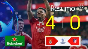 O resumo alargado da goleada do Benfica ao At. Madrid