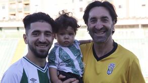 Pedro Catarino com o filho Lourenço e o pai Paulo