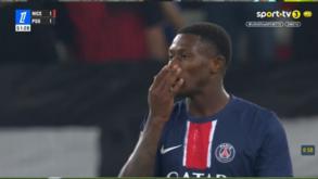 À entrada da área e de... pé direito: assim foi o golo de Nuno Mendes no Nice-PSG