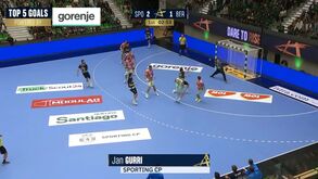 Grande golo do leão Jan Gurri entre os melhores da jornada da Champions de andebol