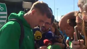 Gyökeres 'engolido' pelos adeptos na partida rumo à Áustria: «Vai ser bom voltar à Champions»