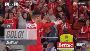 Arrancada de Kökçü e Amdouni a finalizar: o quinto golo do Benfica frente ao Rio Ave