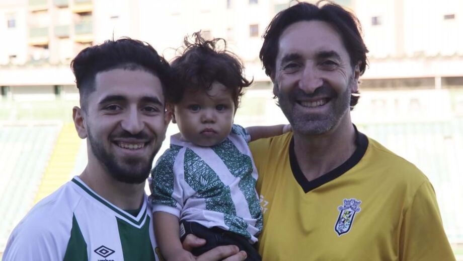 Pedro Catarino com o filho Lourenço e o pai Paulo