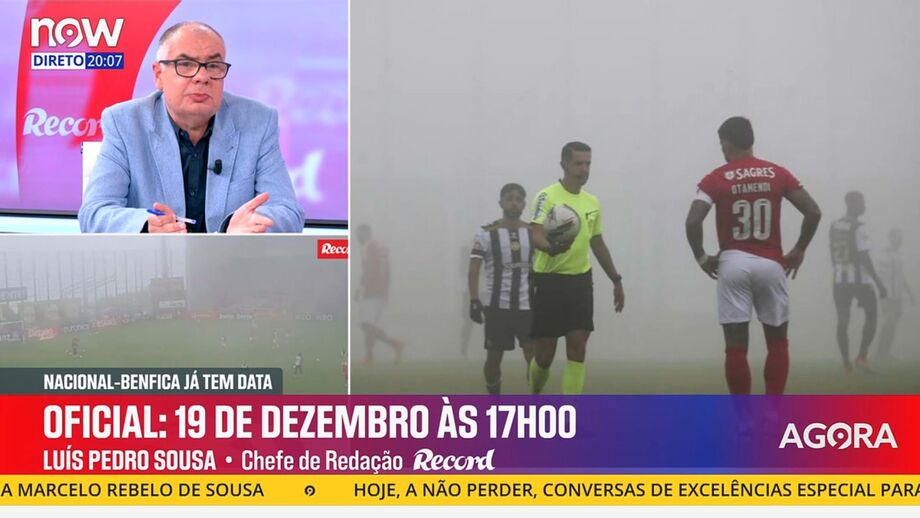 Luís Pedro Sousa, chefe de redação de Record, diz que devem ser assumidas responsabilidades após adiamento do Nacional-Benfica
