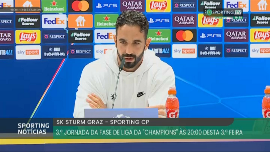 Criativo e defesa de volta à equipa para o duelo com o Sturm Graz, na Áustria