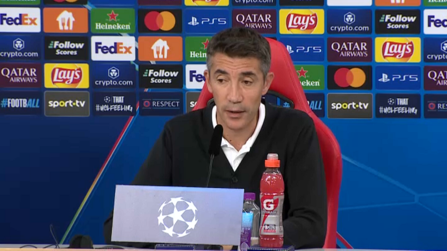 Treinador do Benfica insatisfeito pelos erros defensivos que a equipa cometeu diante do Feyenoord