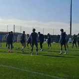 Muito boa disposição nos 'meinhos': as imagens do treino do Sporting na véspera de receber o Arsenal