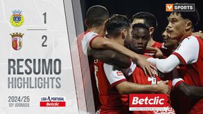 O resumo do Arouca-Sp. Braga: golos, casos e outros lances