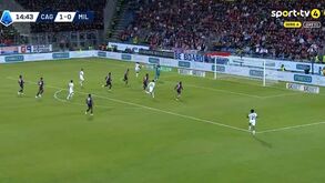 Cagliari-Milan: Reijnders com grande passe e Rafael Leão a marcar com toque de classe