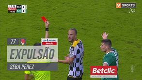 Boavista-Rio Ave: Seba Pérez provocou adversários após sofrer golo e confusão acabou com duas expulsões