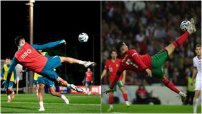 Do treino de quarta-feira ao jogo com a Polónia: Ronaldo ensaiou bicicleta de que todos falam