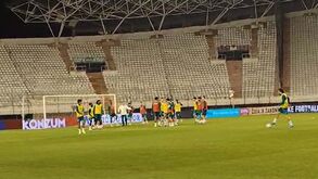 Quenda e Fábio Silva integrados: boa disposição no treino da Seleção em Split