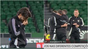 Jogadores do Amarante em lágrimas quando pisaram o relvado de Alvalade: veja as imagens