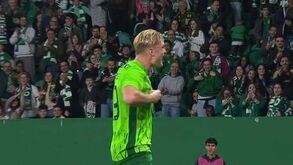 Sporting-Amarante: Harder marcou, celebrou à Super-Homem e Gyökeres aplaudiu