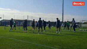 Treino do Sporting com duas baixas na véspera do jogo com o Arsenal