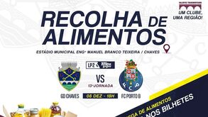 Chaves promove ação solidária em troca de desconto nos bilhetes para o jogo com o FC Porto B
