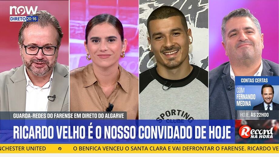 Momento protagonizado pelo guarda-redes do Farense com o subdiretor de Record
