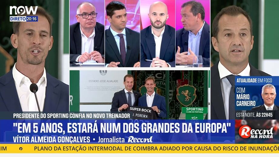 Vítor Almeida Gonçalves, editor de Record, em declarações no programa 'Record na Hora' no Now