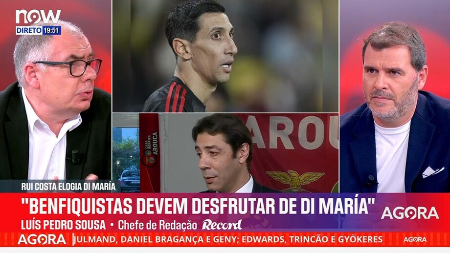 Luís Pedro Sousa, chefe de redação de Record, no programa 'Record na Hora' no Now