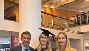 Luís Figo com a filha Martina e Helen Svedin