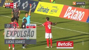 Santa Clara-Sp. Braga: Lucas Soares viu dois amarelos seguidos e foi expulso na primeira parte