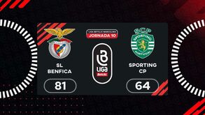 Benfica vence Sporting na Luz e segue com registo perfeito no campeonato