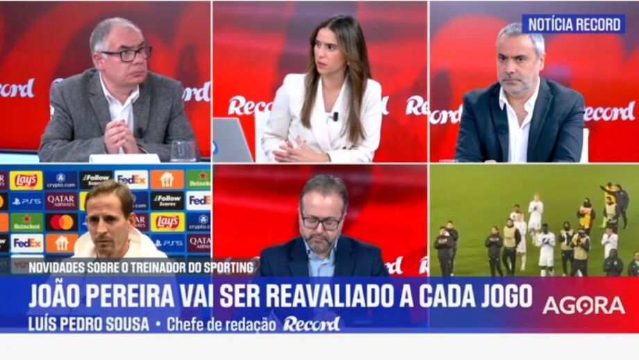 Luís Pedro Sousa, chefe de redação de Record, no programa 'Record na Hora' no Now