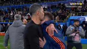 O reencontro entre Sérgio Conceição e Francisco: pai deu um abraço e beijo ao filho após o Juve-Milan