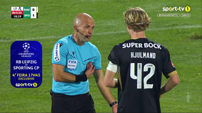 Penálti no Rio Ave-Sporting: Luís Godinho negou mão na bola em diálogo com Hjulmand e depois mudou de opinião com o VAR