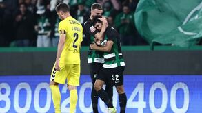 João Simões em lágrimas após marcar o 2º golo do Sporting frente ao Nacional