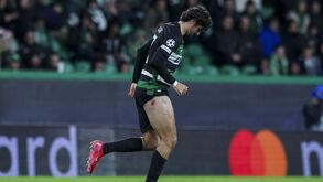 As 'marcas de guerra' de Trincão em novo jogo pelo Sporting a fazer quase 90 minutos: veja a imagem