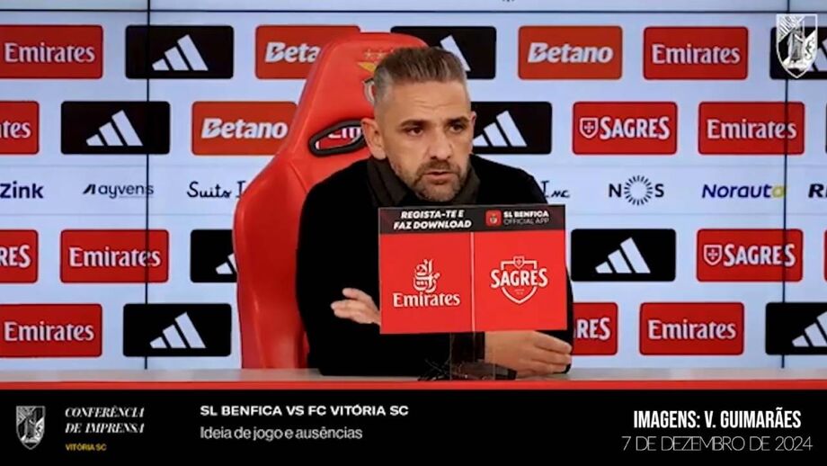 Declarações do treinador, então no V. Guimarães, após jogo com o Benfica