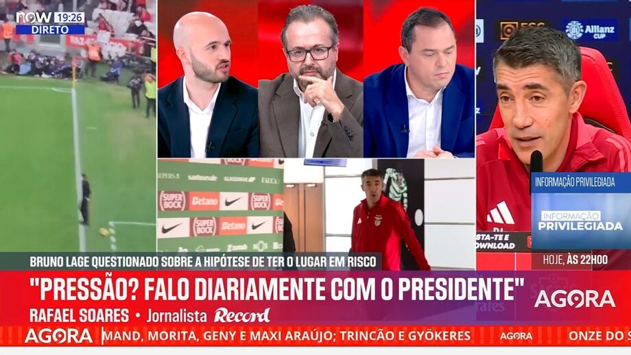 Rafael Soares, jornalista de Record, em declarações no programa 'Record na Hora' no Now