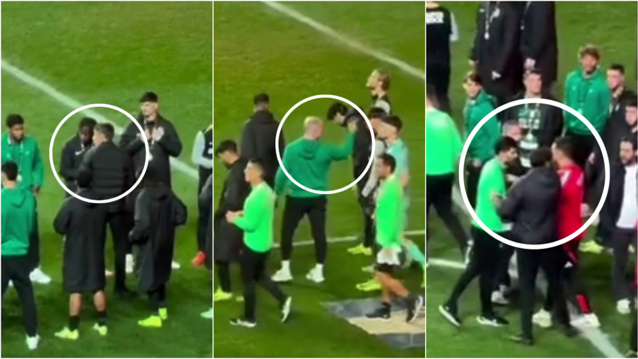 Momento terá motivado troca de palavras entre o técnico e o presidente do Benfica na cerimónia da entrega das medalhas