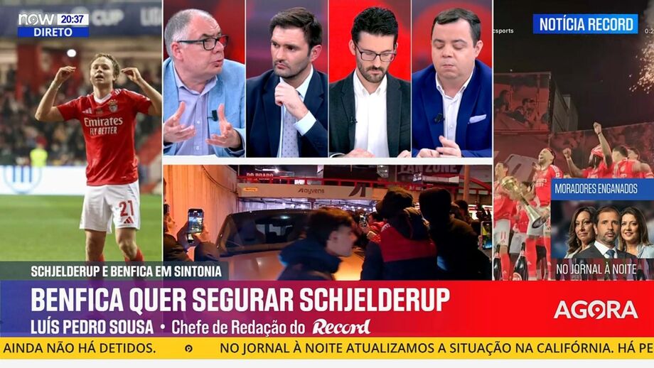 Luís Pedro Sousa, chefe de redação de Record, no programa 'Record na Hora' no Now