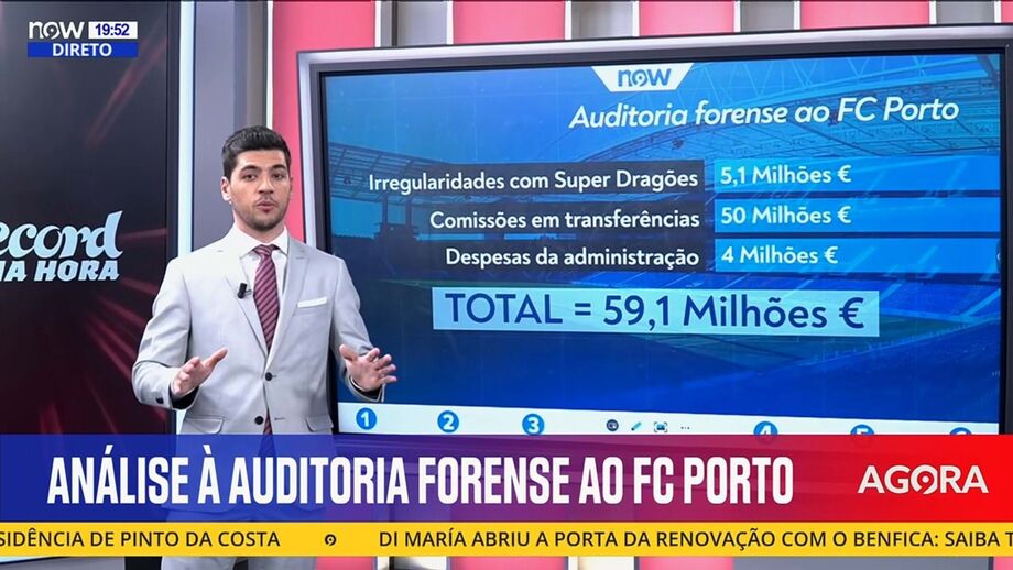 Rombo nas contas com incidência nas comissões a agentes, bilhética e despesas de representação