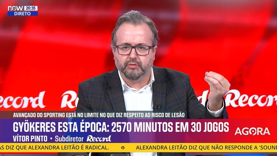 Subdiretor de Record no programa 'Record na Hora' sobre gestão do avançado do Sporting
