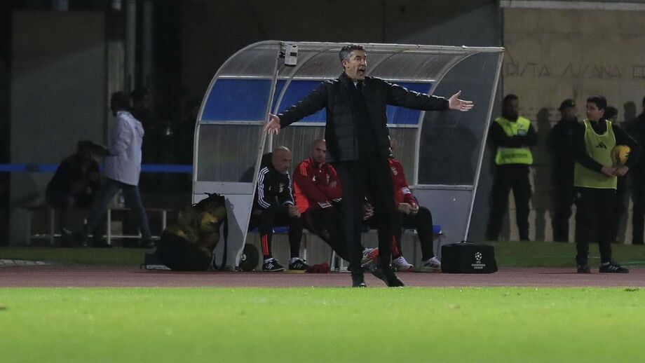 Treinador do Benfica e a derrota com o Casa Pia por 3-1