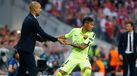 Guardiola e Neymar num Bayern Munique-Barcelona em 2015, para a Champions