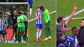 Matheus Reis e Diomande expulsos nos descontos e mais vermelhos após o apito final: FC Porto-Sporting 'ferveu' no fim
