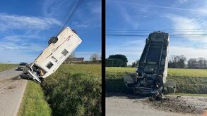 Autocaravana ''presa'' por arames em despiste estrambólico